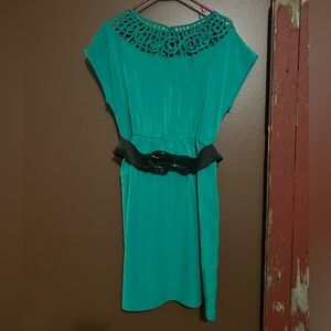 Maurices Green Midi Dress with Black Belt size xl